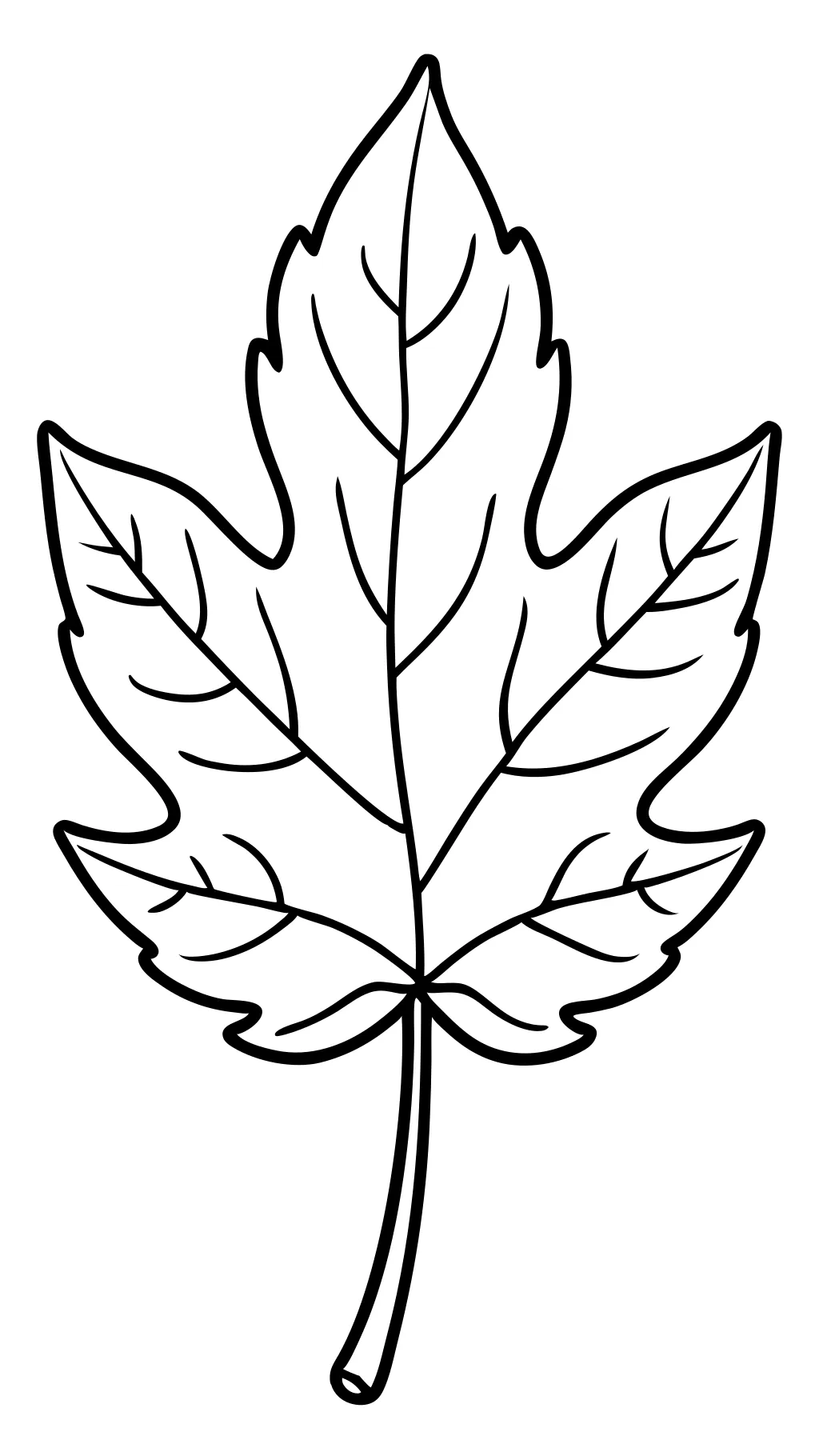 easy leaf coloring pages